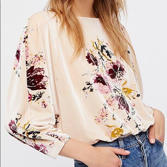 Free People Tops - NWOT Free People Velvet Slouchy Babe Bodysuit
